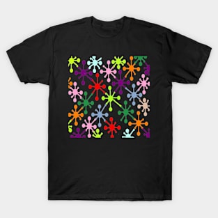 Elements Matrix Pattern on Black Background T-Shirt